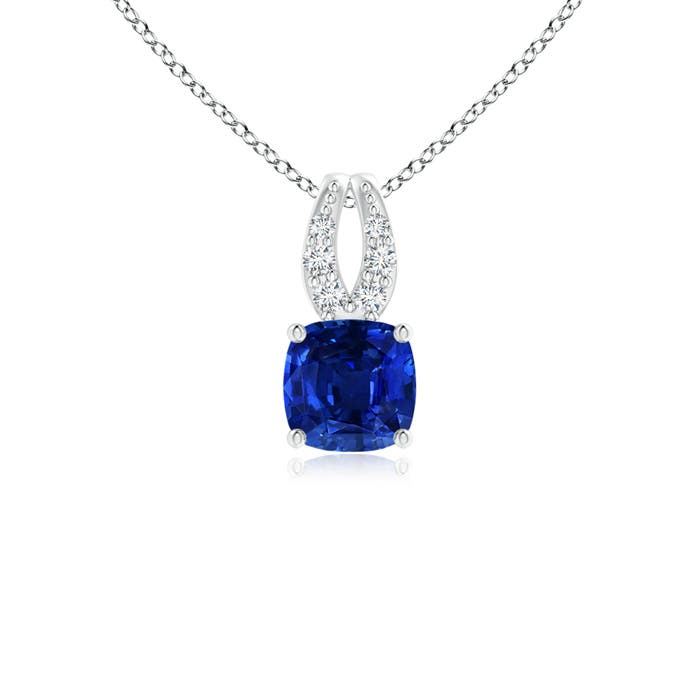 AAAA - Blue Sapphire / 0.37 CT / 14 KT White Gold