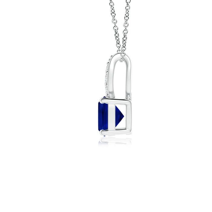 AAAA - Blue Sapphire / 0.37 CT / 14 KT White Gold