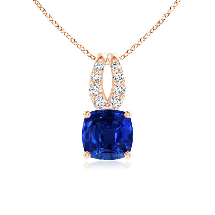 AAAA - Blue Sapphire / 0.62 CT / 14 KT Rose Gold