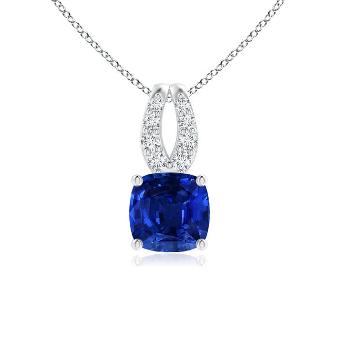 AAAA - Blue Sapphire / 0.62 CT / 14 KT White Gold