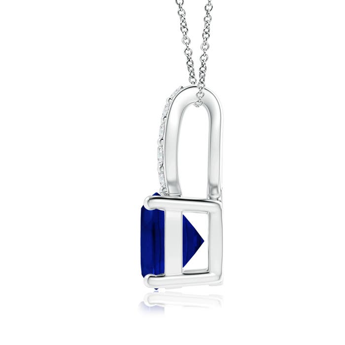 AAAA - Blue Sapphire / 1.09 CT / 14 KT White Gold