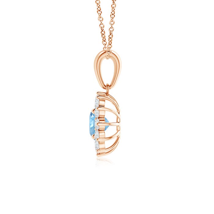 AAAA - Aquamarine / 0.7 CT / 14 KT Rose Gold