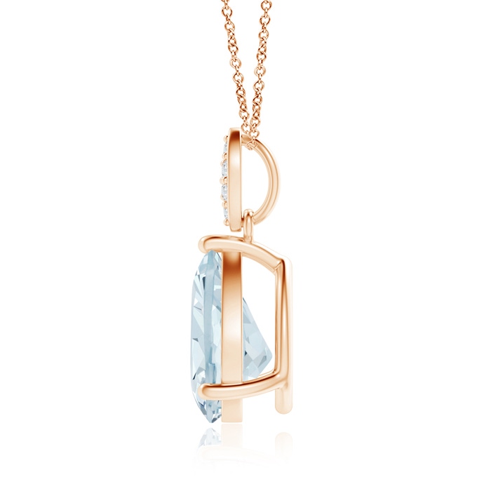 10x7mm A Pear-Shaped Aquamarine Pendant with Leaf Bale in Rose Gold product image