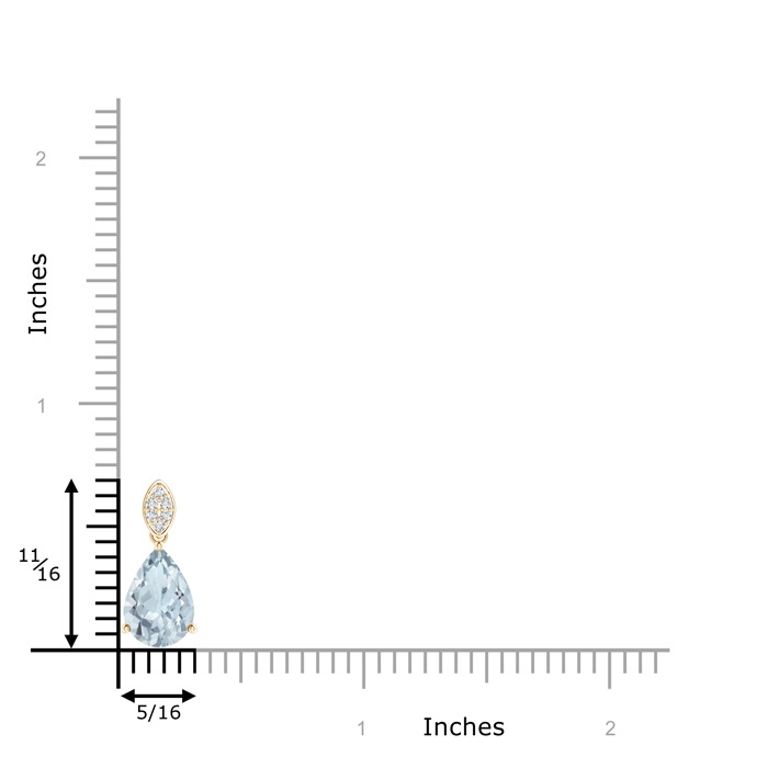 10x7mm A Pear-Shaped Aquamarine Pendant with Leaf Bale in Yellow Gold product image