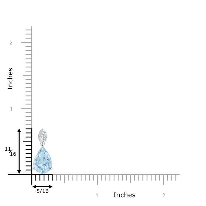 10x7mm AA Pear-Shaped Aquamarine Pendant with Leaf Bale in P950 Platinum product image
