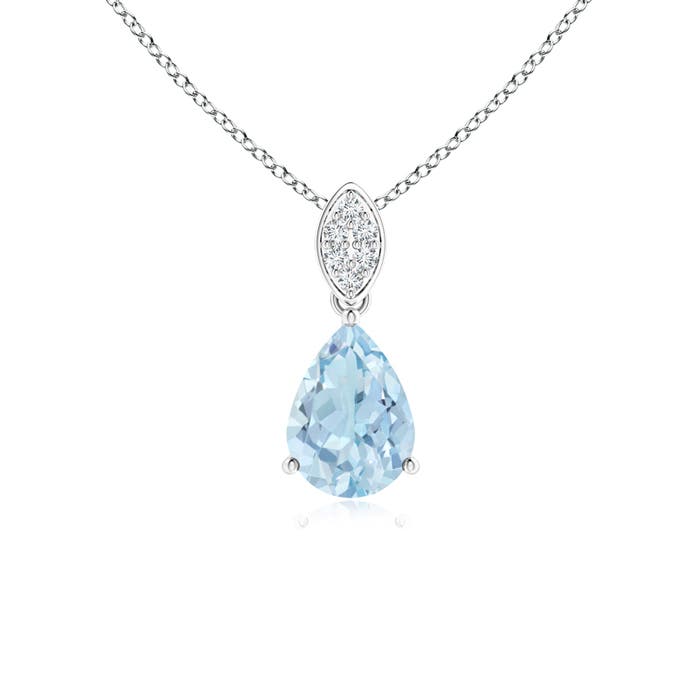 AA - Aquamarine / 0.58 CT / 14 KT White Gold