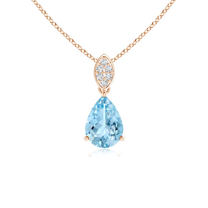 AAAA - Aquamarine / 0.58 CT / 14 KT Rose Gold