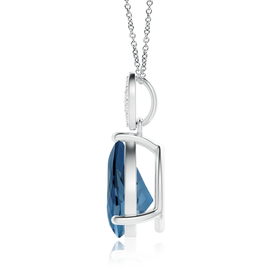 10x7mm A Pear-Shaped London Blue Topaz Pendant with Leaf Bale in P950 Platinum product image