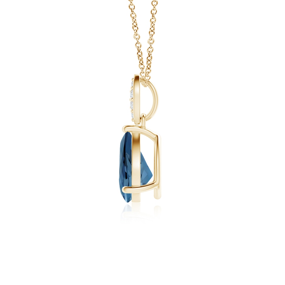 7x5mm A Pear-Shaped London Blue Topaz Pendant with Leaf Bale in 9K Yellow Gold product image