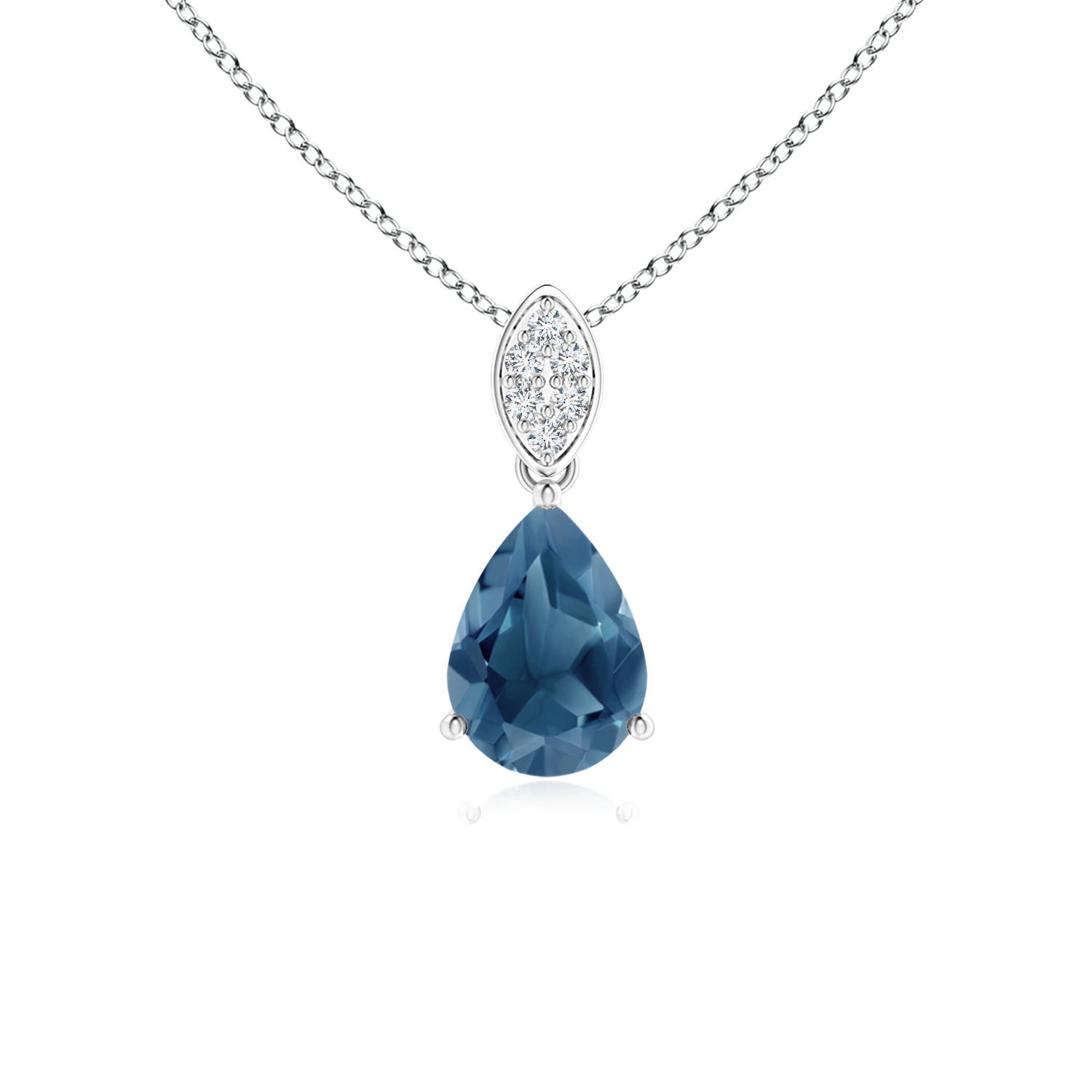 A - London Blue Topaz / 0.83 CT / 14 KT White Gold