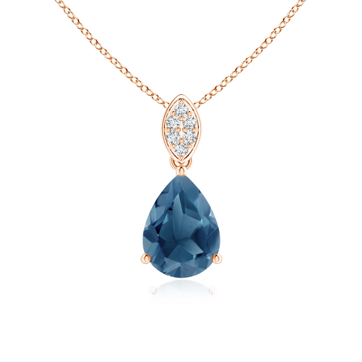 A - London Blue Topaz / 1.29 CT / 14 KT Rose Gold