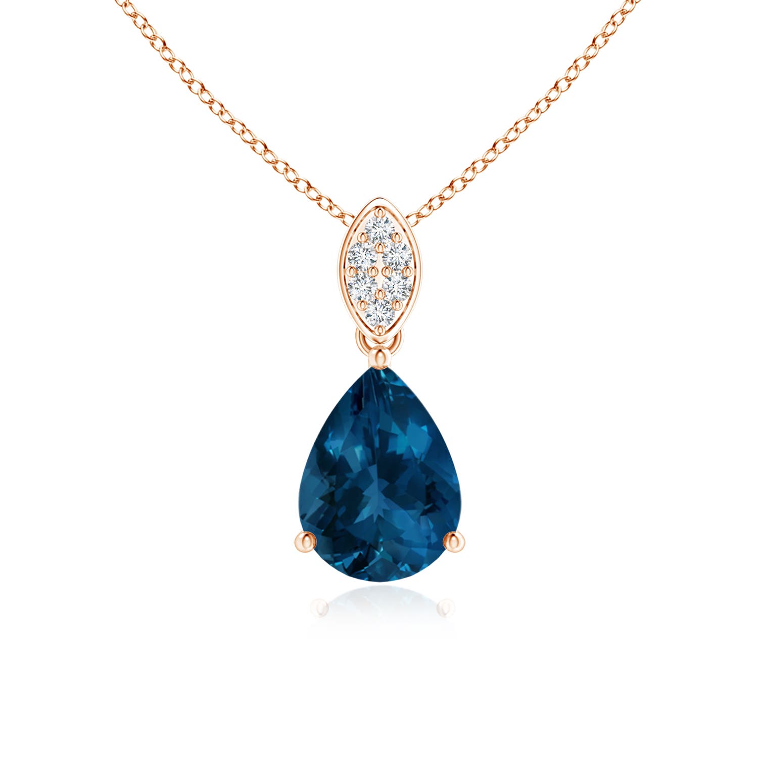 AAA - London Blue Topaz / 1.29 CT / 14 KT Rose Gold