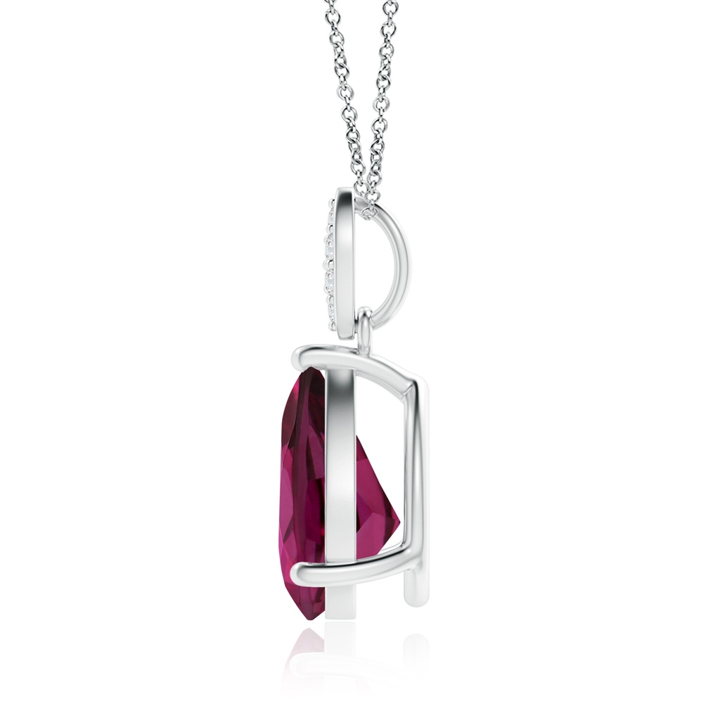 10x7mm AAAA Pear-Shaped Rhodolite Pendant with Leaf Bale in P950 Platinum - side 199