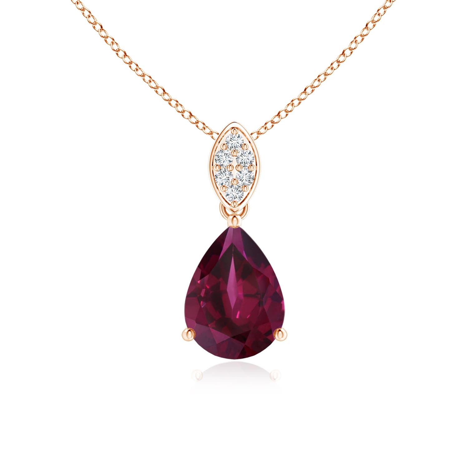Angara Natural Rhodolite Garnet Solitaire Pendant Necklace for Women, Girls in Sterling Silver (Grade-AAA | 8mm) January Birthstone Jewelry Gi並行輸入 Angara Natural Rhodolite Garnet Dangle Drop Pendant Necklace for