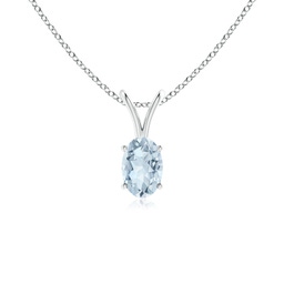 Oval Aquamarine Solitaire Necklaces & Pendants