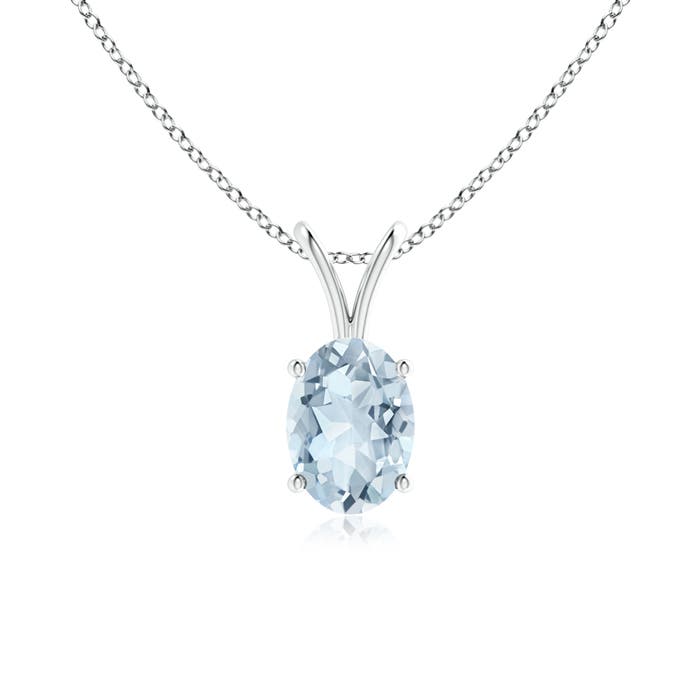 A - Aquamarine / 0.6 CT / 14 KT White Gold