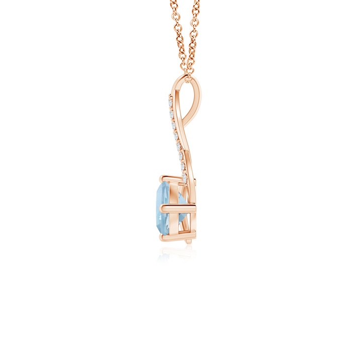 5mm AA Aquamarine Infinity Pendant with Diamond Accents in Rose Gold product image