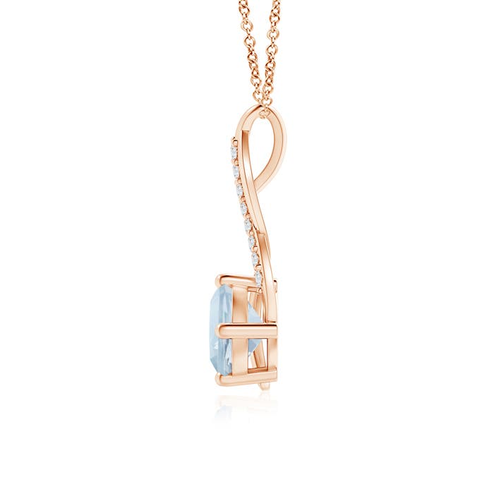 A - Aquamarine / 0.98 CT / 14 KT Rose Gold