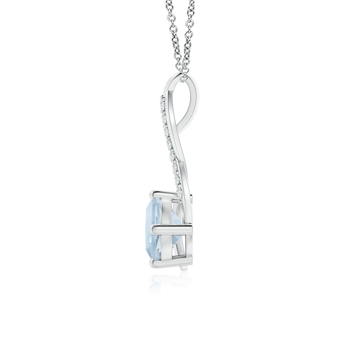 6mm A Aquamarine Infinity Pendant with Diamond Accents in White Gold product image