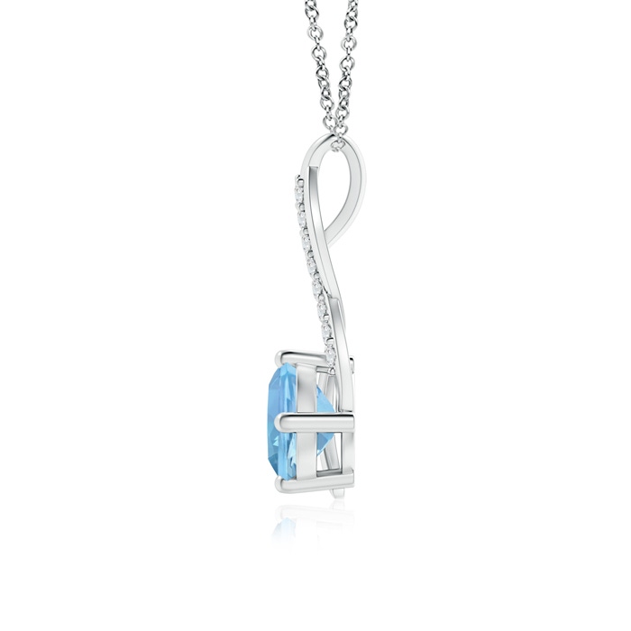 6mm AAAA Aquamarine Infinity Pendant with Diamond Accents in P950 Platinum Product Image