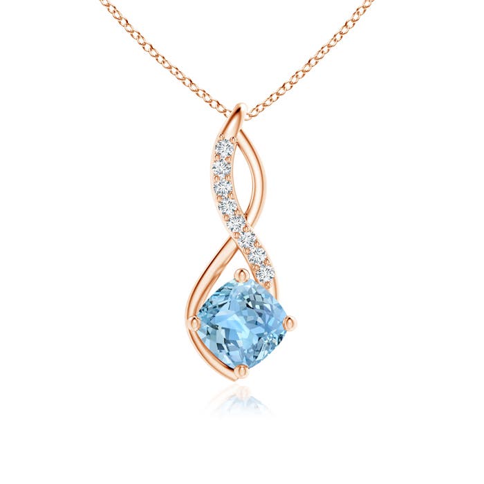 AAAA - Aquamarine / 0.98 CT / 14 KT Rose Gold