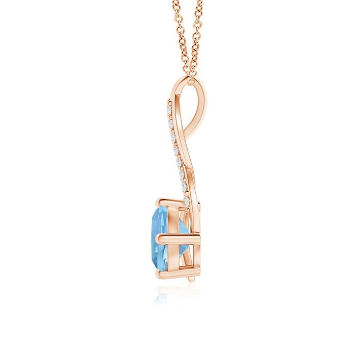 AAAA - Aquamarine / 0.98 CT / 14 KT Rose Gold