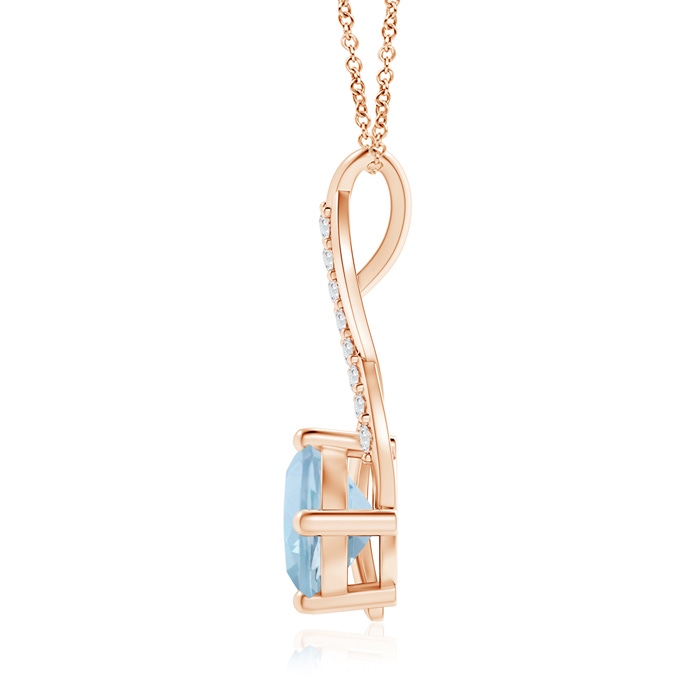 7mm AA Aquamarine Infinity Pendant with Diamond Accents in Rose Gold product image