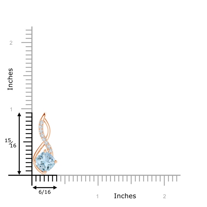 7mm AA Aquamarine Infinity Pendant with Diamond Accents in Rose Gold product image
