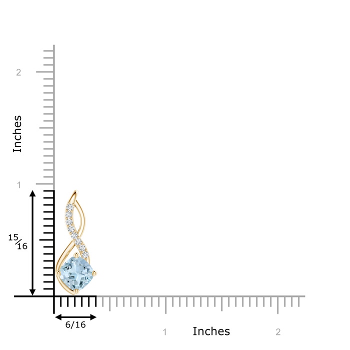 7mm AA Aquamarine Infinity Pendant with Diamond Accents in Yellow Gold product image