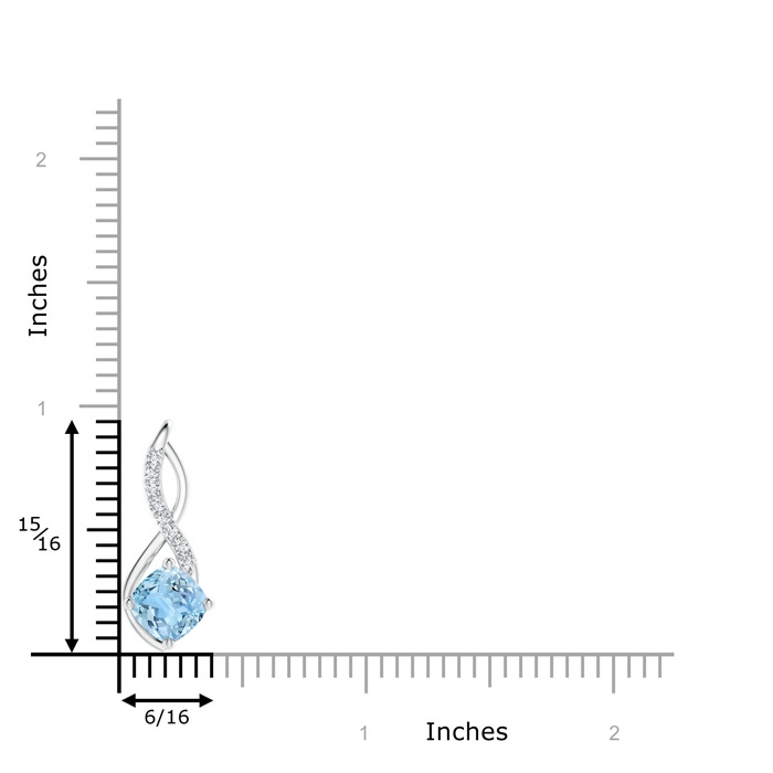 7mm AAAA Aquamarine Infinity Pendant with Diamond Accents in White Gold product image