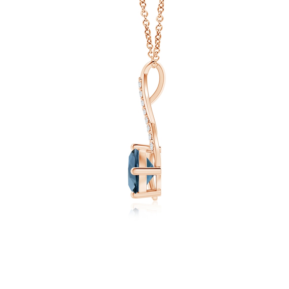 5mm A London Blue Topaz Infinity Pendant with Diamond Accents in 9K Rose Gold product image