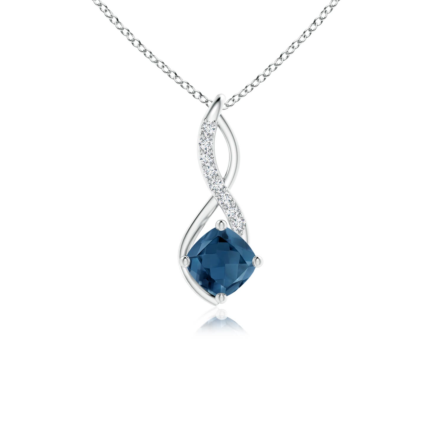 A - London Blue Topaz / 0.76 CT / 14 KT White Gold