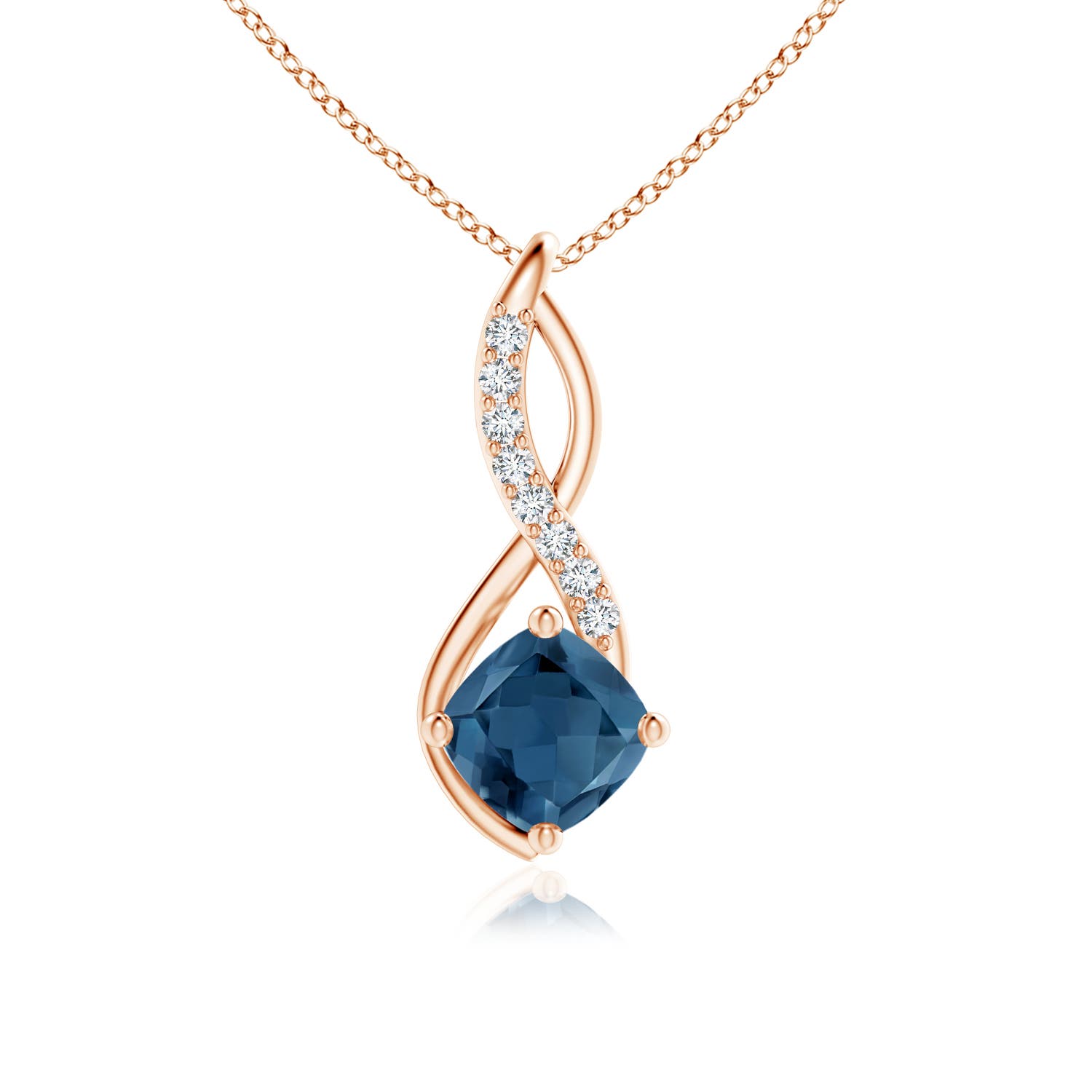 A - London Blue Topaz / 1.2 CT / 14 KT Rose Gold