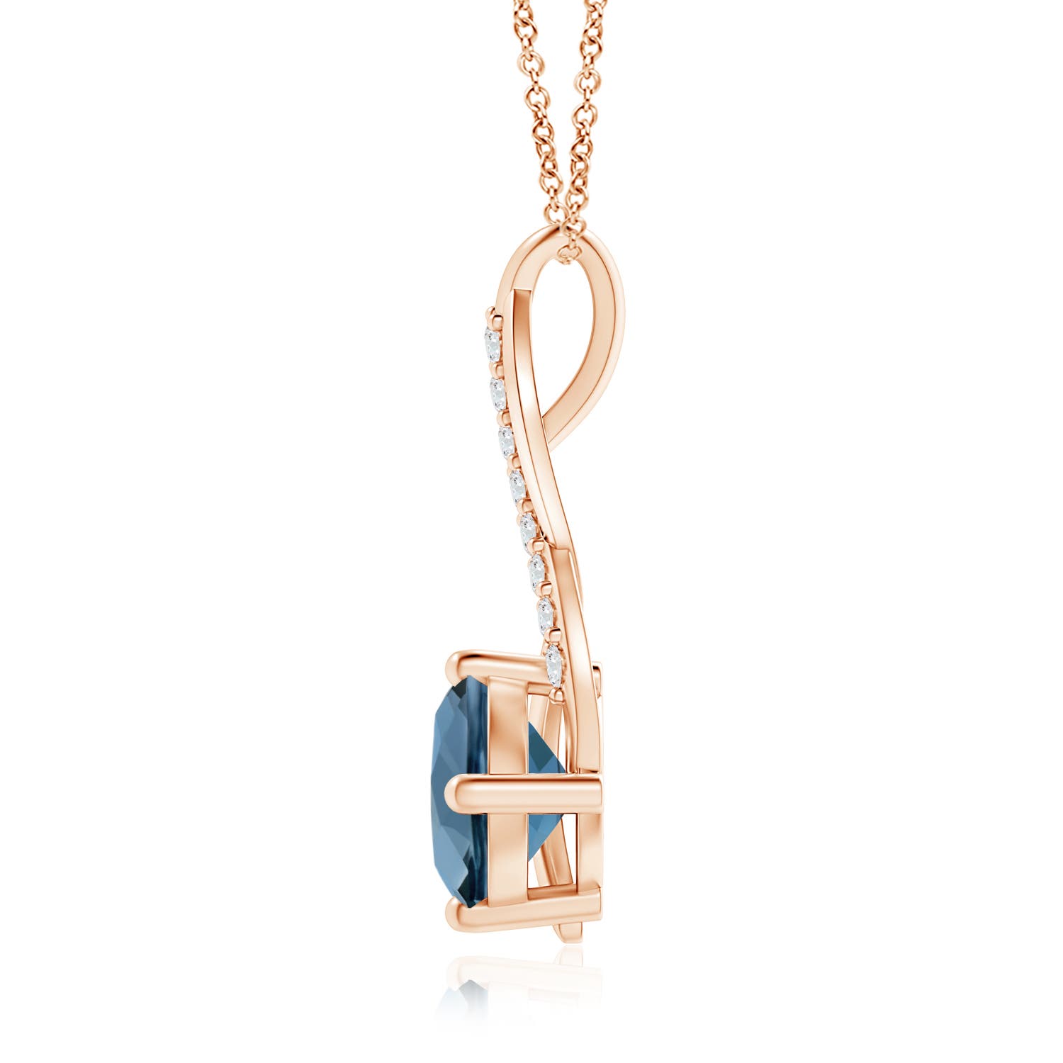 A - London Blue Topaz / 1.99 CT / 14 KT Rose Gold