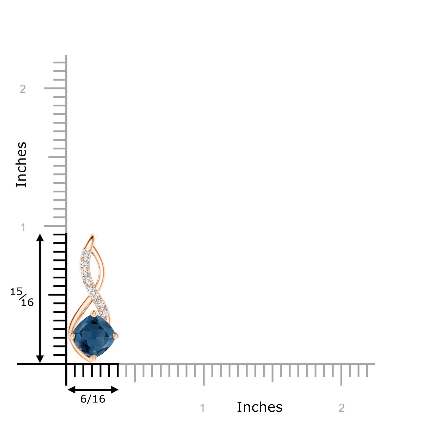 A - London Blue Topaz / 1.99 CT / 14 KT Rose Gold