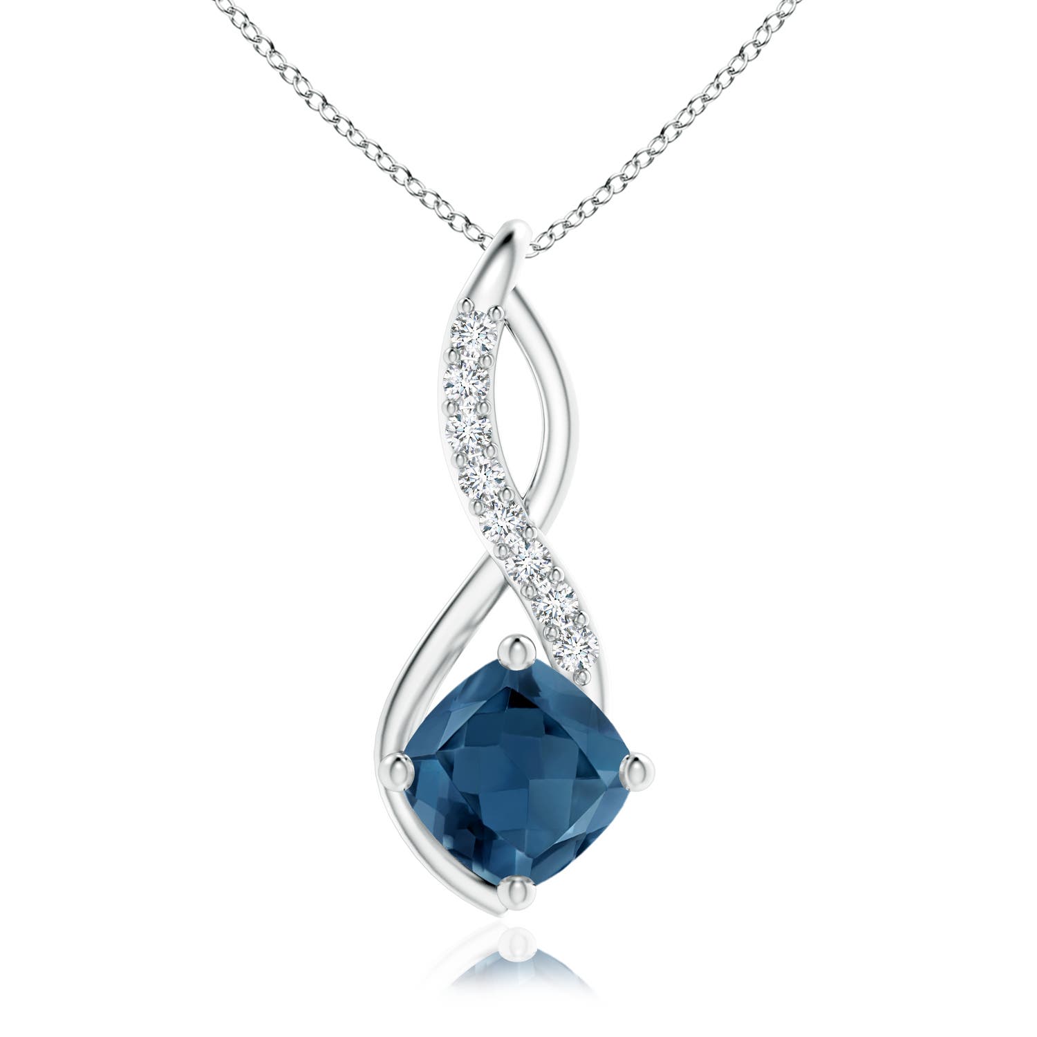 A - London Blue Topaz / 1.99 CT / 14 KT White Gold