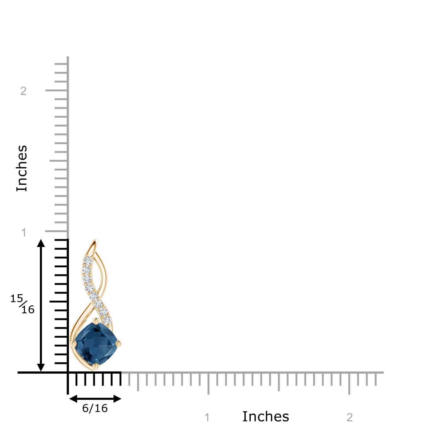 A - London Blue Topaz / 1.99 CT / 14 KT Yellow Gold