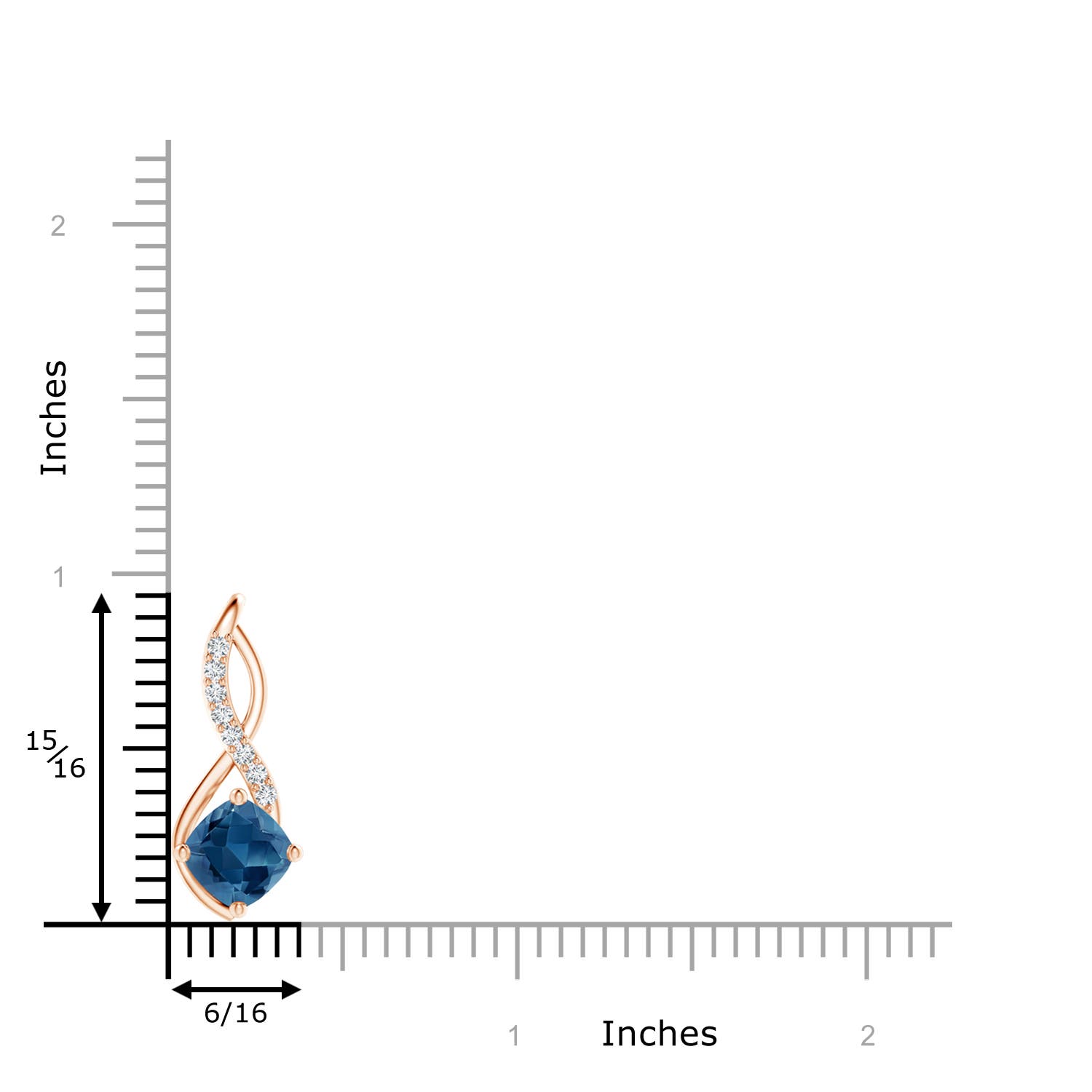 AA - London Blue Topaz / 1.99 CT / 14 KT Rose Gold