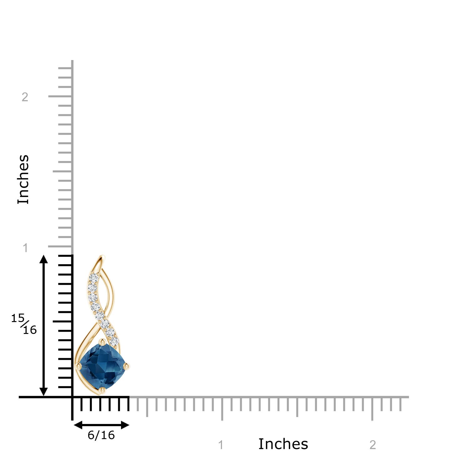 AA - London Blue Topaz / 1.99 CT / 14 KT Yellow Gold