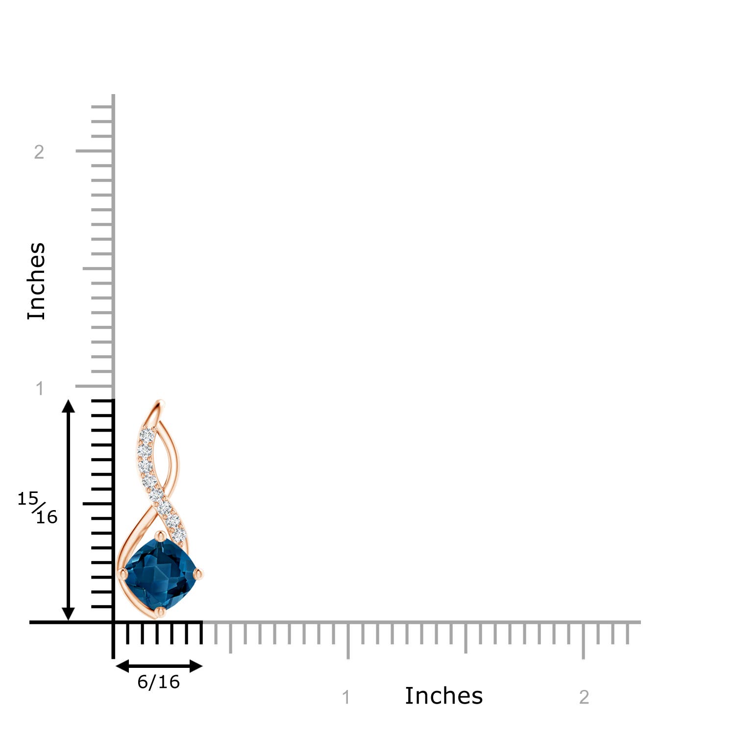 AAA - London Blue Topaz / 1.99 CT / 14 KT Rose Gold