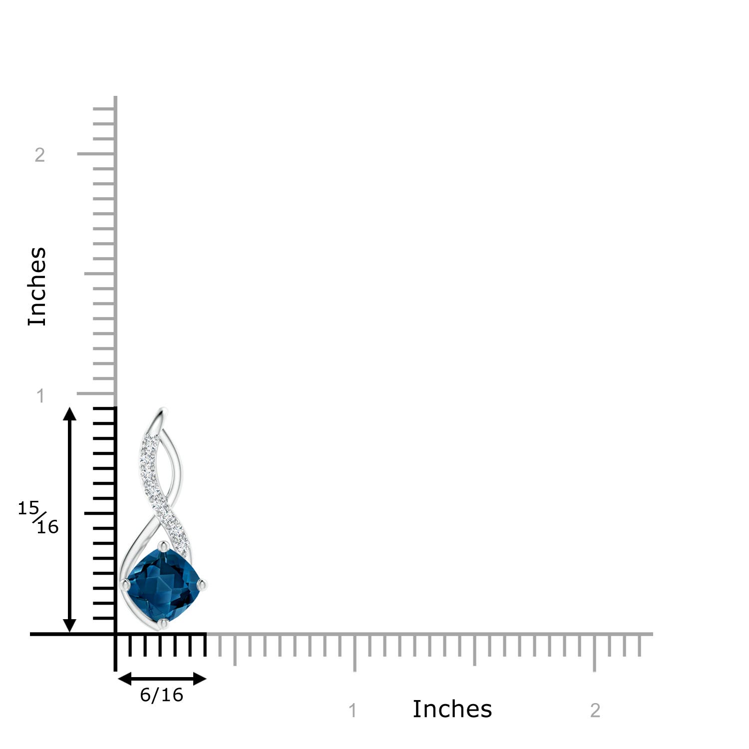 AAA - London Blue Topaz / 1.99 CT / 14 KT White Gold