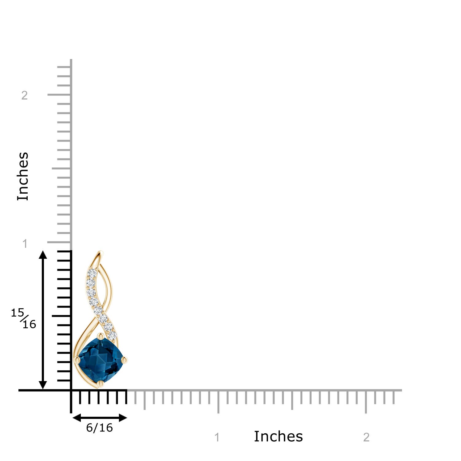 AAA - London Blue Topaz / 1.99 CT / 14 KT Yellow Gold