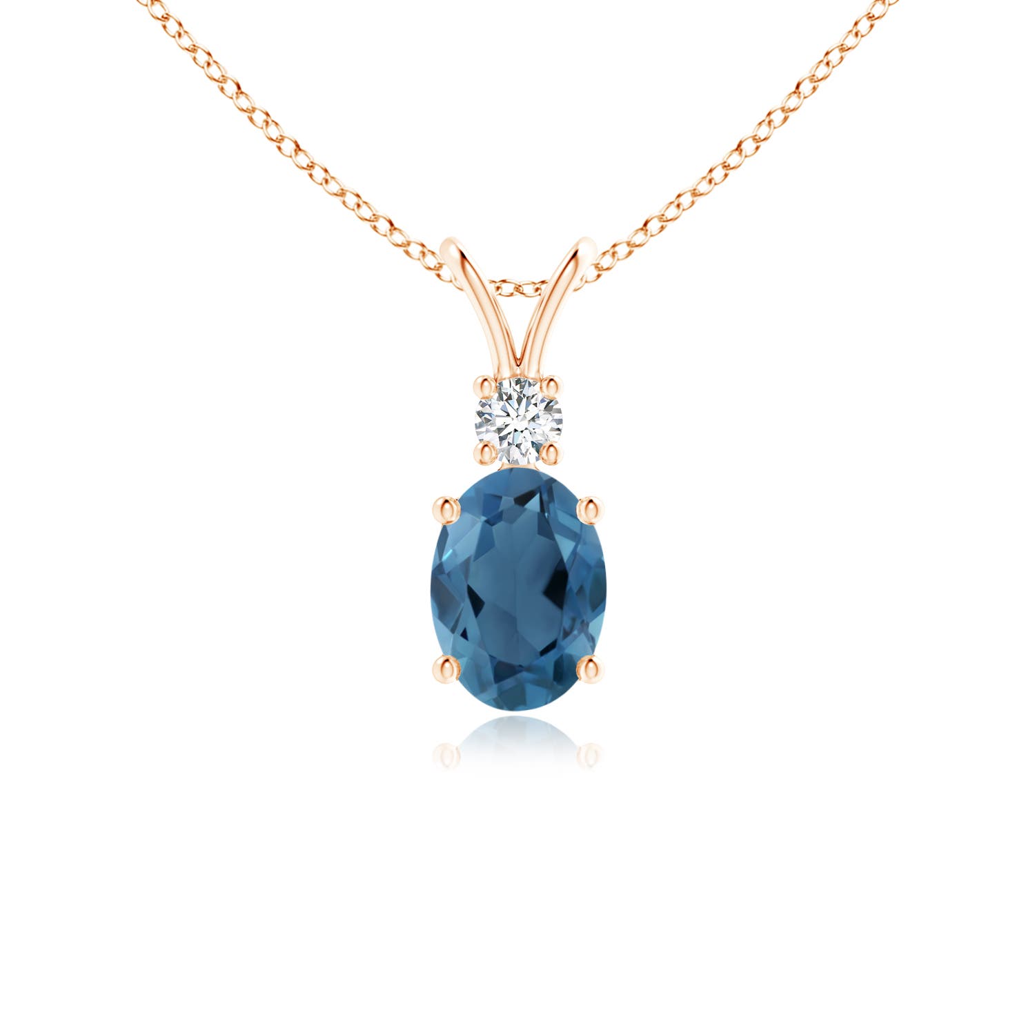 A - London Blue Topaz / 1.02 CT / 14 KT Rose Gold