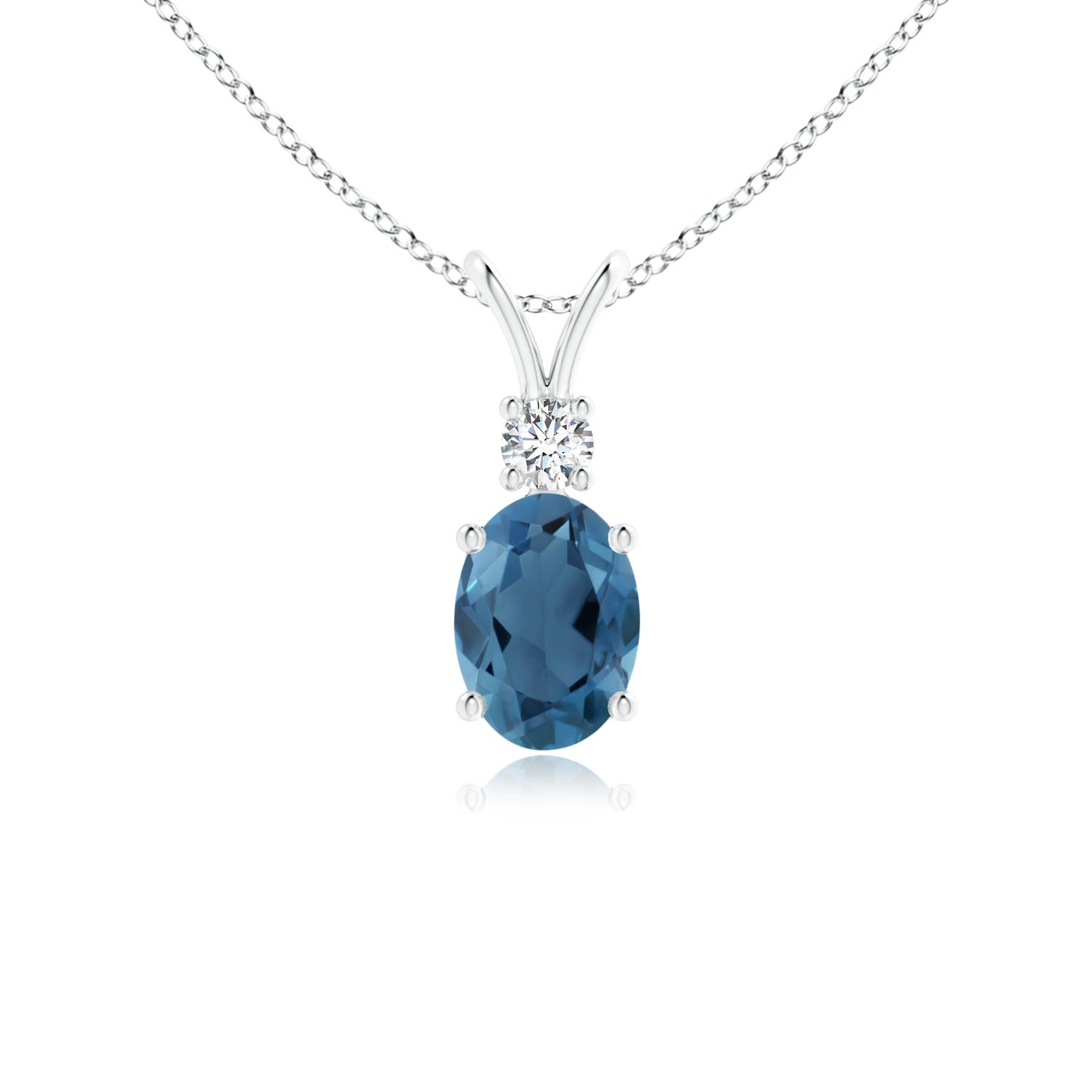 A - London Blue Topaz / 1.02 CT / 14 KT White Gold