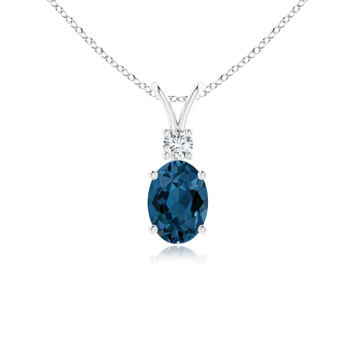 AAA - London Blue Topaz / 1.02 CT / 14 KT White Gold