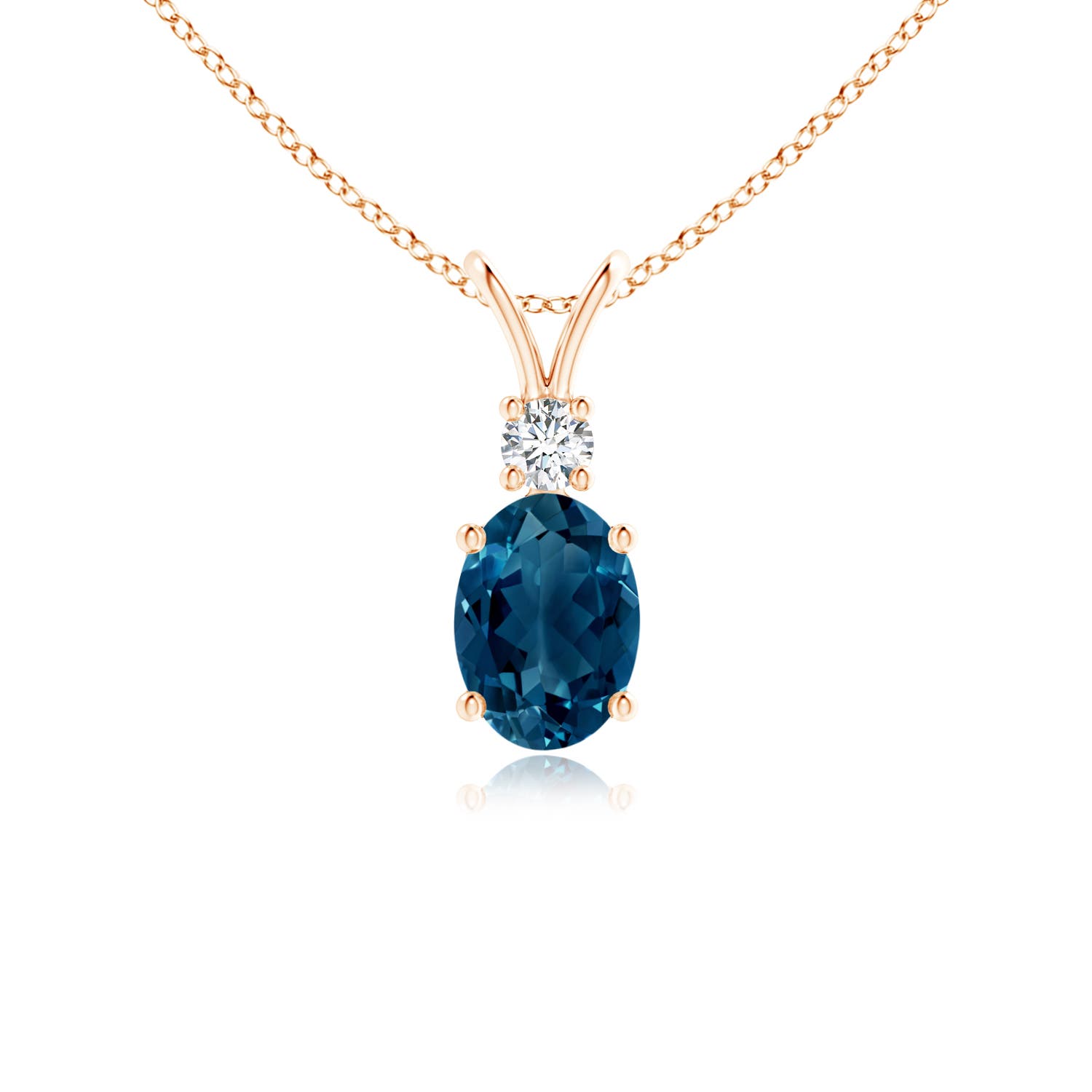 AAAA - London Blue Topaz / 1.02 CT / 14 KT Rose Gold