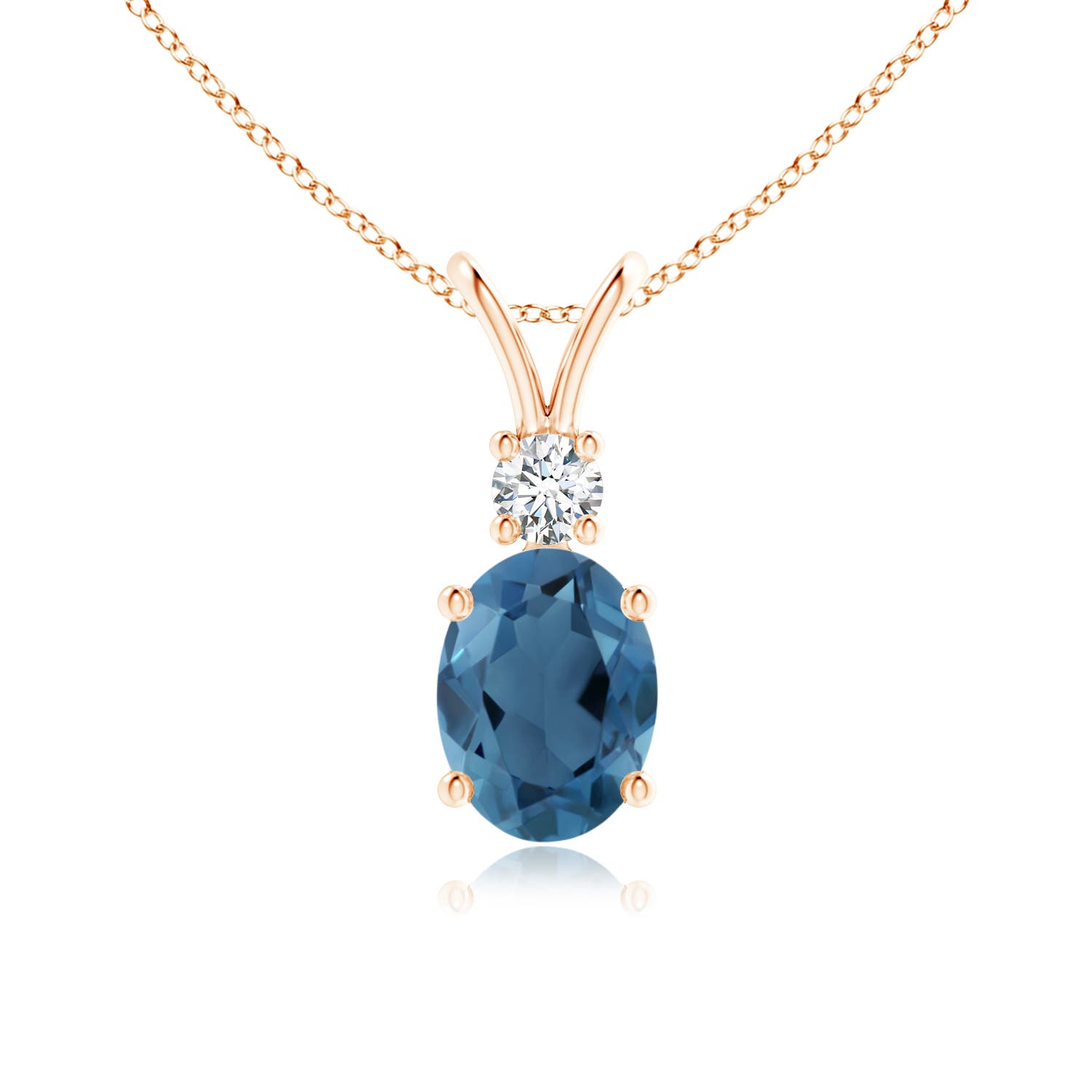 A - London Blue Topaz / 1.61 CT / 14 KT Rose Gold