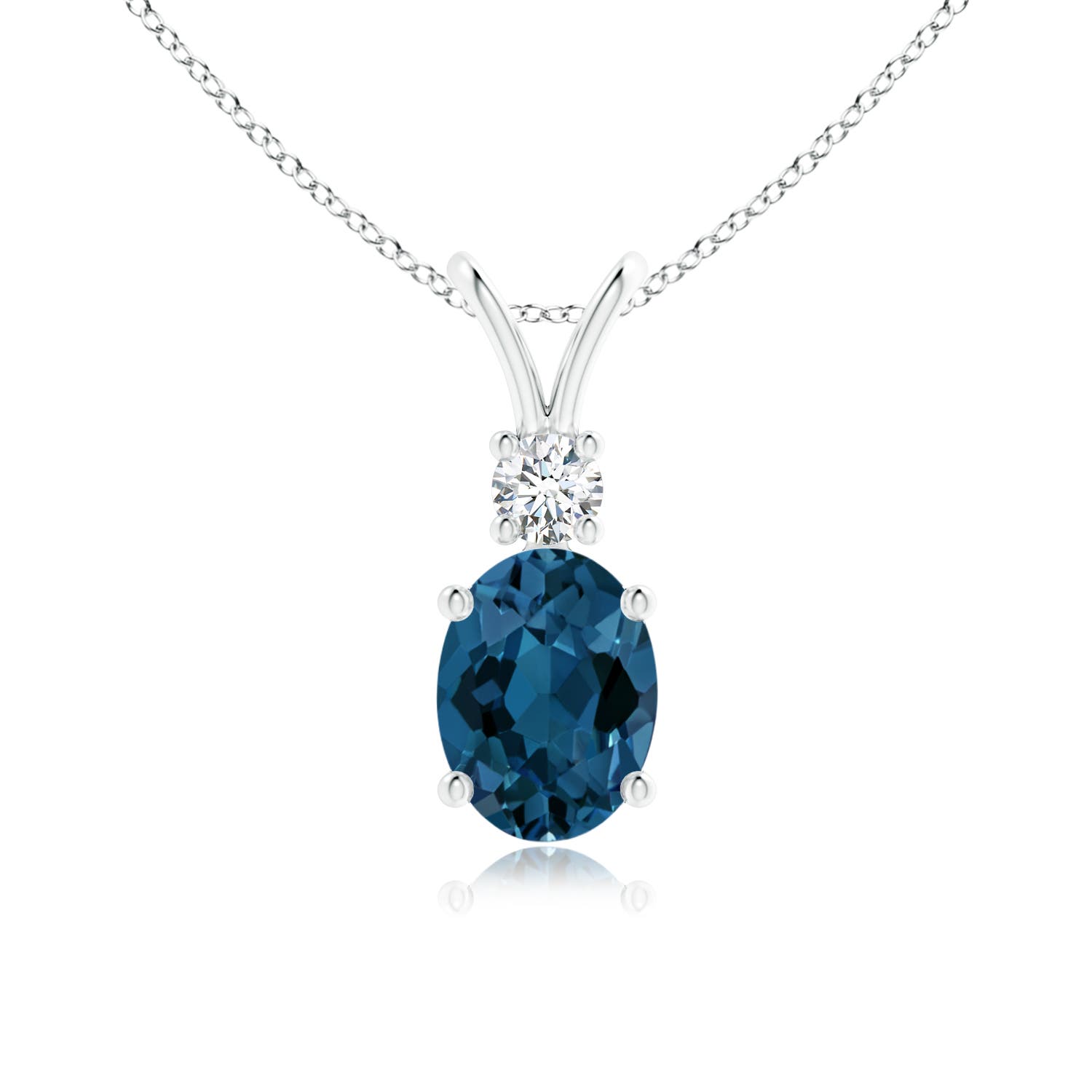 AAA - London Blue Topaz / 1.61 CT / 14 KT White Gold