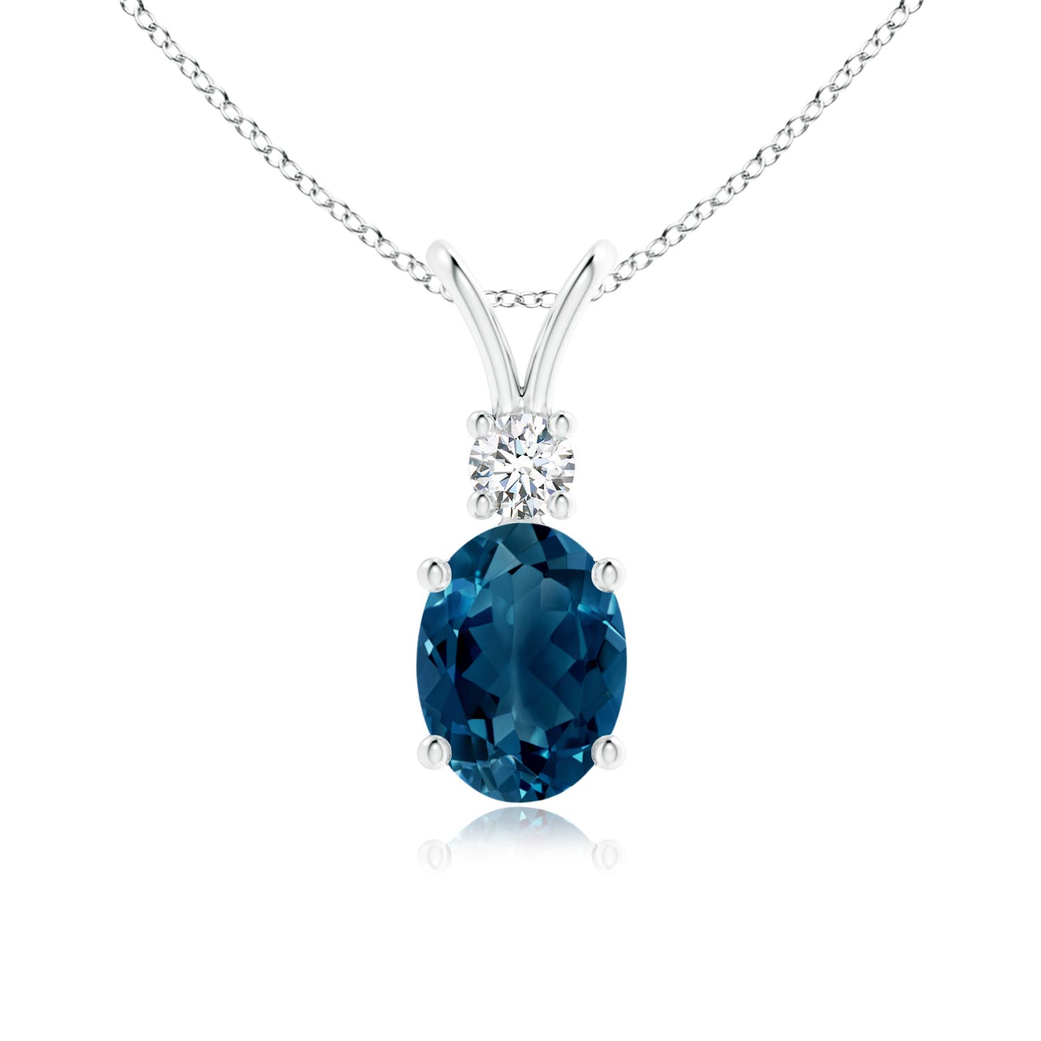 AAAA - London Blue Topaz / 1.61 CT / 14 KT White Gold