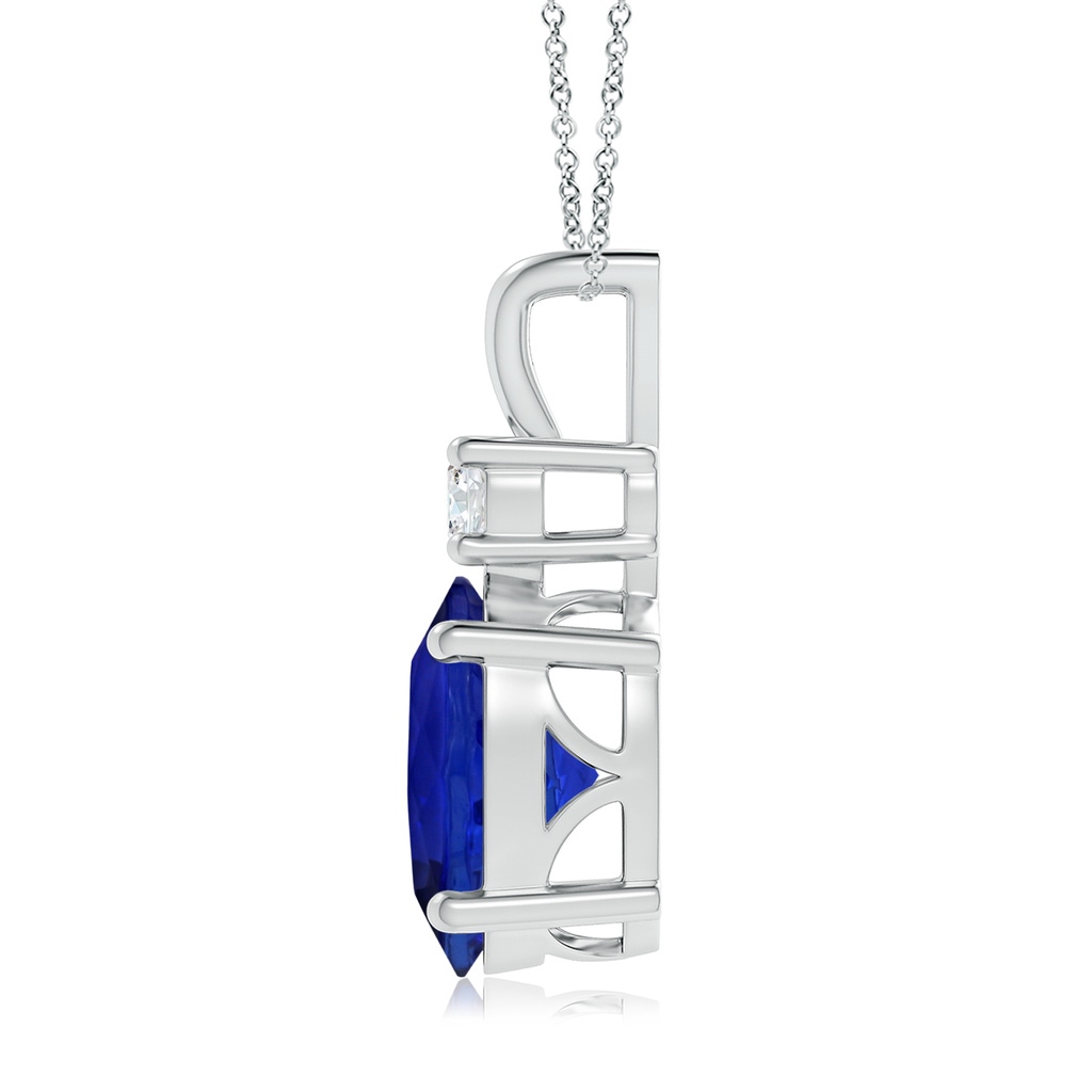 16.49x12.34x8.70mm AAAA V-Bale GIA Certified Oval Tanzanite Pendant with Diamond in White Gold - Side 199